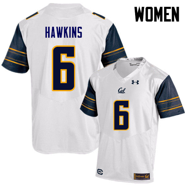 Women #6 Jaylinn Hawkins Cal Bears (California Golden Bears College) Football Jerseys Sale-White
